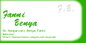 fanni benya business card